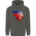 Curled Haiti Flag Haitian Day Football Childrens Kids Hoodie Storm Grey