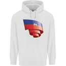 Curled Haiti Flag Haitian Day Football Childrens Kids Hoodie White