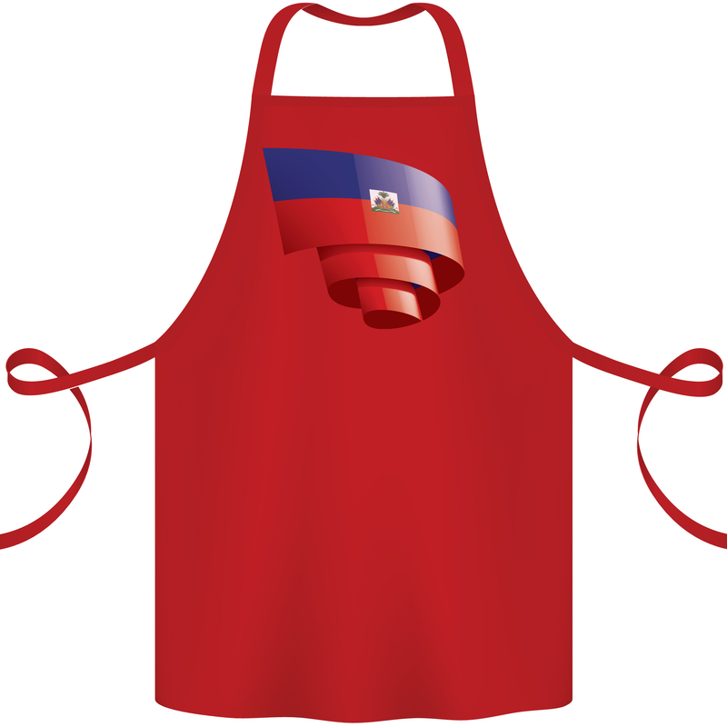 Curled Haiti Flag Haitian Day Football Cotton Apron 100% Organic Red