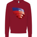 Curled Haiti Flag Haitian Day Football Kids Sweatshirt Jumper Red
