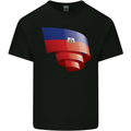 Curled Haiti Flag Haitian Day Football Kids T-Shirt Childrens Black