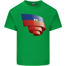 Curled Haiti Flag Haitian Day Football Kids T-Shirt Childrens Irish Green