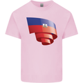 Curled Haiti Flag Haitian Day Football Kids T-Shirt Childrens Light Pink
