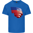 Curled Haiti Flag Haitian Day Football Kids T-Shirt Childrens Royal Blue