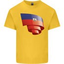 Curled Haiti Flag Haitian Day Football Kids T-Shirt Childrens Yellow