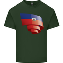 Curled Haiti Flag Haitian Day Football Mens Cotton T-Shirt Tee Top Forest Green