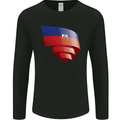 Curled Haiti Flag Haitian Day Football Mens Long Sleeve T-Shirt Black