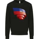 Curled Haiti Flag Haitian Day Football Mens Sweatshirt Jumper Black