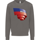 Curled Haiti Flag Haitian Day Football Mens Sweatshirt Jumper Charcoal