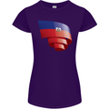 Curled Haiti Flag Haitian Day Football Womens Petite Cut T-Shirt Purple