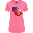 Curled Haiti Flag Haitian Day Football Womens Wider Cut T-Shirt Azalea