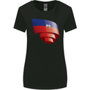 Curled Haiti Flag Haitian Day Football Womens Wider Cut T-Shirt Black