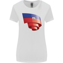 Curled Haiti Flag Haitian Day Football Womens Wider Cut T-Shirt White