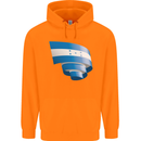 Curled Honduras Flag Honduran Day Football Childrens Kids Hoodie Orange