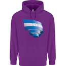 Curled Honduras Flag Honduran Day Football Childrens Kids Hoodie Purple
