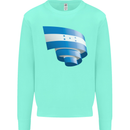 Curled Honduras Flag Honduran Day Football Kids Sweatshirt Jumper Peppermint