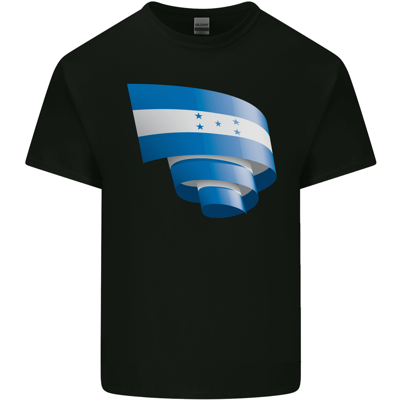 Curled Honduras Flag Honduran Day Football Kids T-Shirt Childrens Black