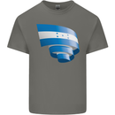Curled Honduras Flag Honduran Day Football Kids T-Shirt Childrens Charcoal