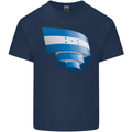 Curled Honduras Flag Honduran Day Football Kids T-Shirt Childrens Navy Blue