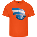 Curled Honduras Flag Honduran Day Football Kids T-Shirt Childrens Orange