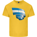 Curled Honduras Flag Honduran Day Football Kids T-Shirt Childrens Yellow