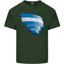 Curled Honduras Flag Honduran Day Football Mens Cotton T-Shirt Tee Top Forest Green