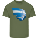 Curled Honduras Flag Honduran Day Football Mens Cotton T-Shirt Tee Top Military Green