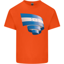 Curled Honduras Flag Honduran Day Football Mens Cotton T-Shirt Tee Top Orange