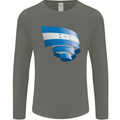 Curled Honduras Flag Honduran Day Football Mens Long Sleeve T-Shirt Charcoal