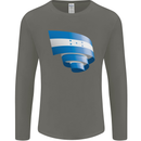 Curled Honduras Flag Honduran Day Football Mens Long Sleeve T-Shirt Charcoal