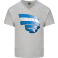 Curled Honduras Flag Honduran Day Football Mens V-Neck Cotton T-Shirt Sports Grey
