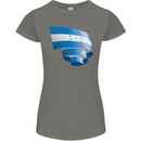 Curled Honduras Flag Honduran Day Football Womens Petite Cut T-Shirt Charcoal