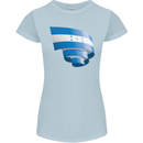 Curled Honduras Flag Honduran Day Football Womens Petite Cut T-Shirt Light Blue