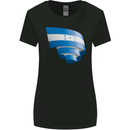 Curled Honduras Flag Honduran Day Football Womens Wider Cut T-Shirt Black