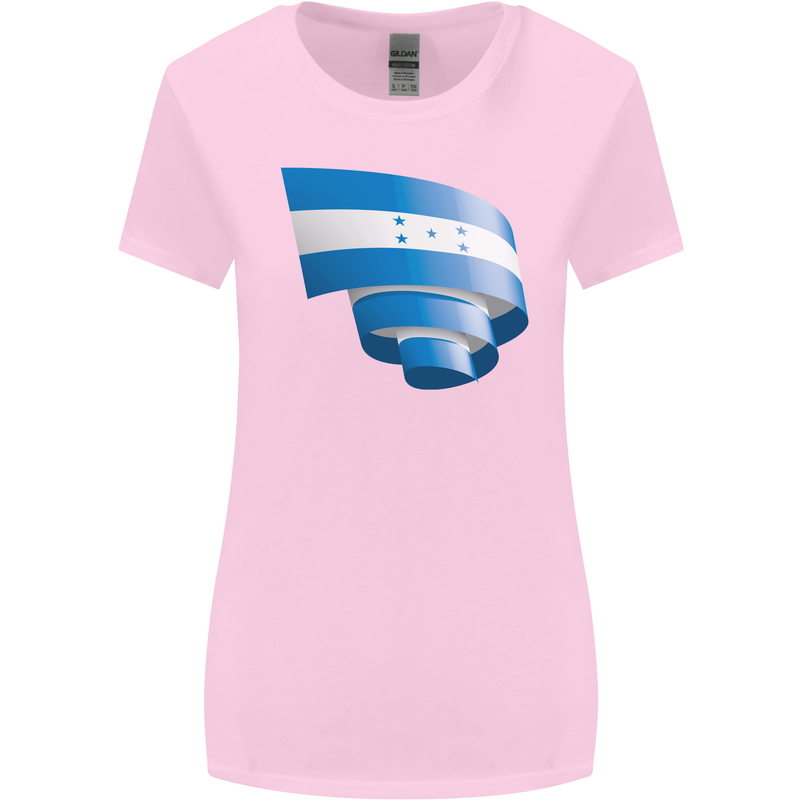 Curled Honduras Flag Honduran Day Football Womens Wider Cut T-Shirt Light Pink