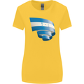 Curled Honduras Flag Honduran Day Football Womens Wider Cut T-Shirt Yellow