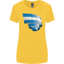 Curled Honduras Flag Honduran Day Football Womens Wider Cut T-Shirt Yellow