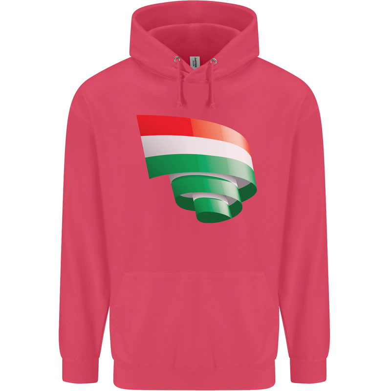 Curled Hungary Flag Hungarian Day Football Childrens Kids Hoodie Heliconia