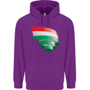 Curled Hungary Flag Hungarian Day Football Childrens Kids Hoodie Purple