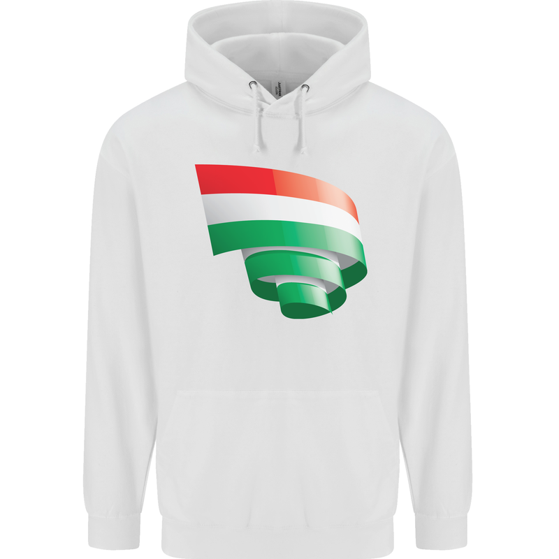 Curled Hungary Flag Hungarian Day Football Childrens Kids Hoodie White