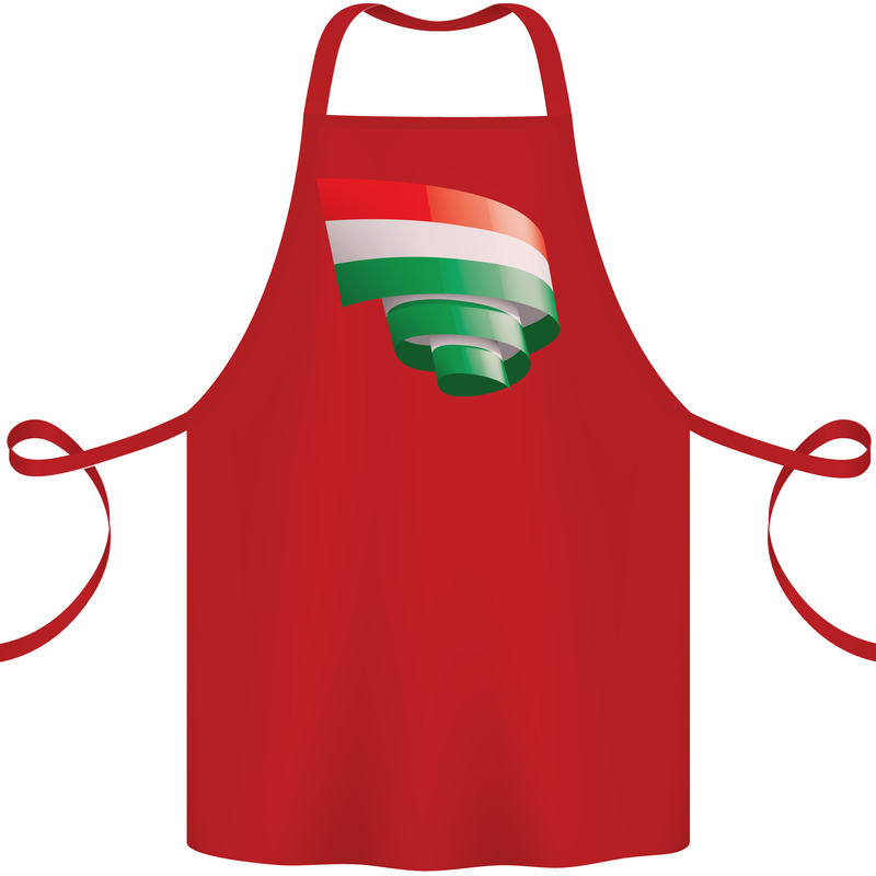 Curled Hungary Flag Hungarian Day Football Cotton Apron 100% Organic Red