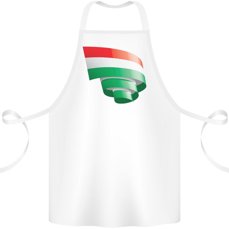 Curled Hungary Flag Hungarian Day Football Cotton Apron 100% Organic White