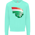 Curled Hungary Flag Hungarian Day Football Kids Sweatshirt Jumper Peppermint