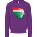 Curled Hungary Flag Hungarian Day Football Kids Sweatshirt Jumper Purple