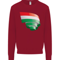 Curled Hungary Flag Hungarian Day Football Kids Sweatshirt Jumper Red