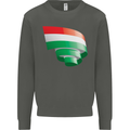 Curled Hungary Flag Hungarian Day Football Kids Sweatshirt Jumper Storm Grey