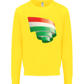 Curled Hungary Flag Hungarian Day Football Kids Sweatshirt Jumper Yellow