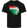 Curled Hungary Flag Hungarian Day Football Kids T-Shirt Childrens Black