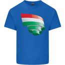 Curled Hungary Flag Hungarian Day Football Kids T-Shirt Childrens Royal Blue
