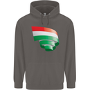 Curled Hungary Flag Hungarian Day Football Mens 80% Cotton Hoodie Charcoal